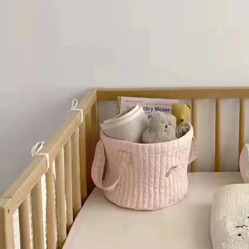 Cesta organizadora de pañales y ropa sucia para bebés, cubo de almacenamiento portátil para juguetes y artículos esenciales infantiles