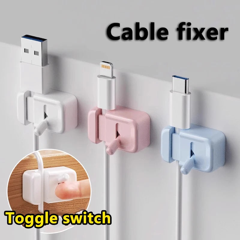 Desk Cable Management Clip – No-Drill Cord Organizer for Charging & Data Cables