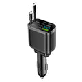 Cargador de coche, cargador de coche con cable retráctil, cargador PD para coche, cargador rápido para coche, carga superrápida, carga flash, cinco en uno cig