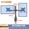 Dual Monitor Stand for 27 Inch Screens with Adjustable Height, Tilt & 360° Rotation
