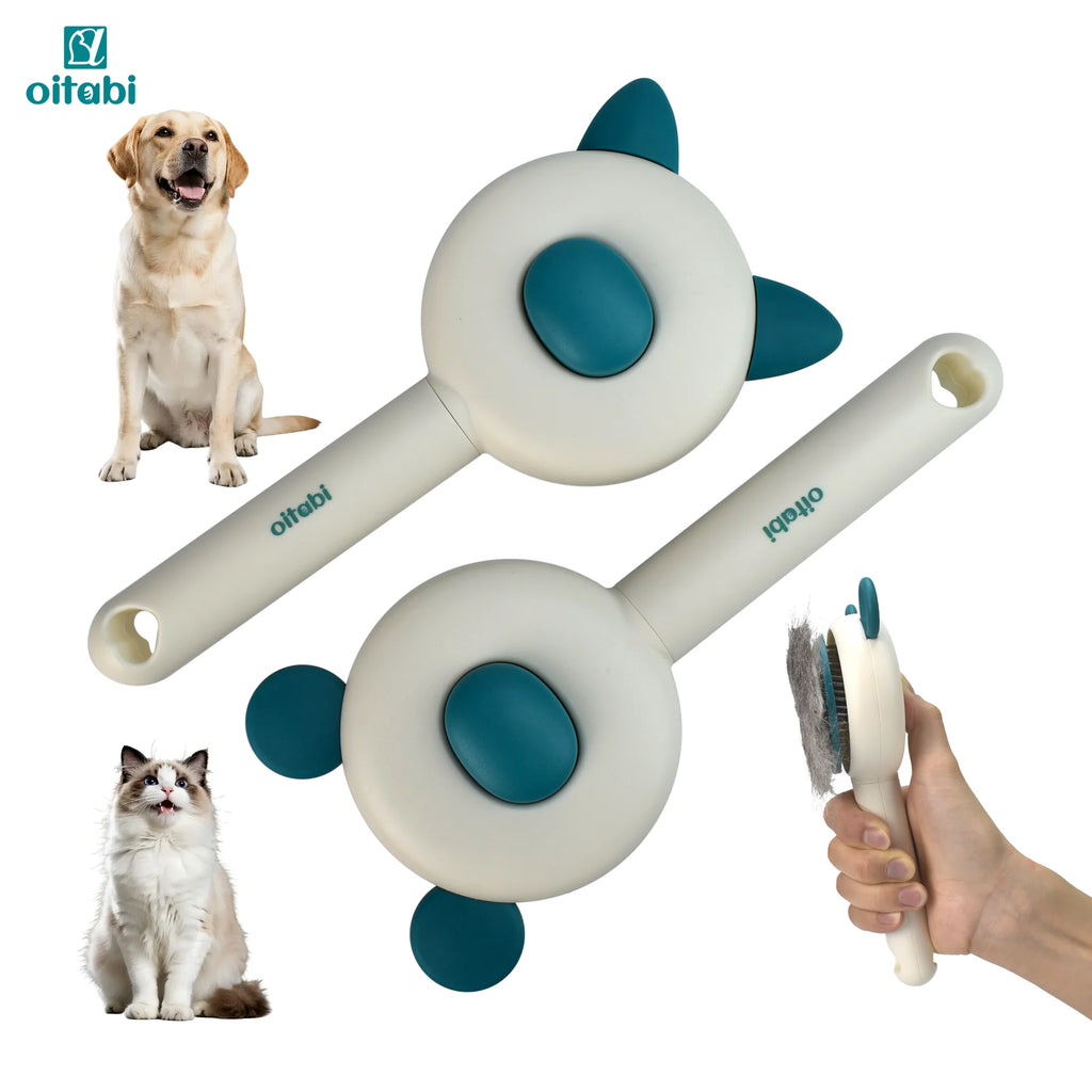 Oitabi Self-Cleaning Slicker Brush – Skin-Friendly Deshedding Grooming Brush for Dogs & Cats