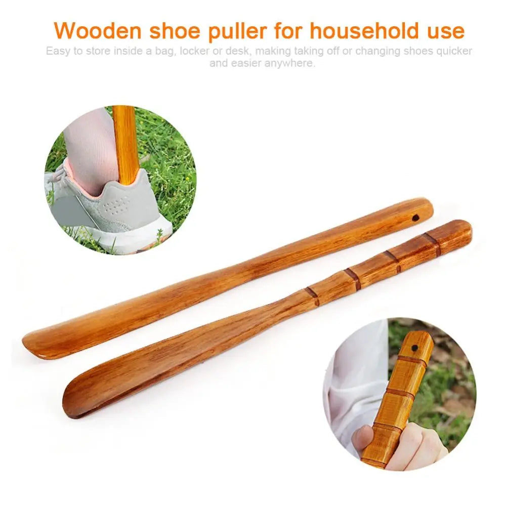 Calzador profesional de mango extralargo, de madera, fácil de usar, para personas mayores, herramienta para ponerse los zapatos.