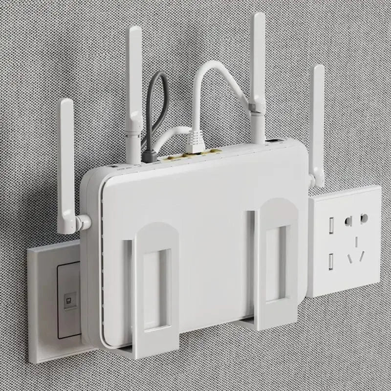 Wall-Mounted Router Shelf – Adjustable WiFi Router & Cable Management Organizer