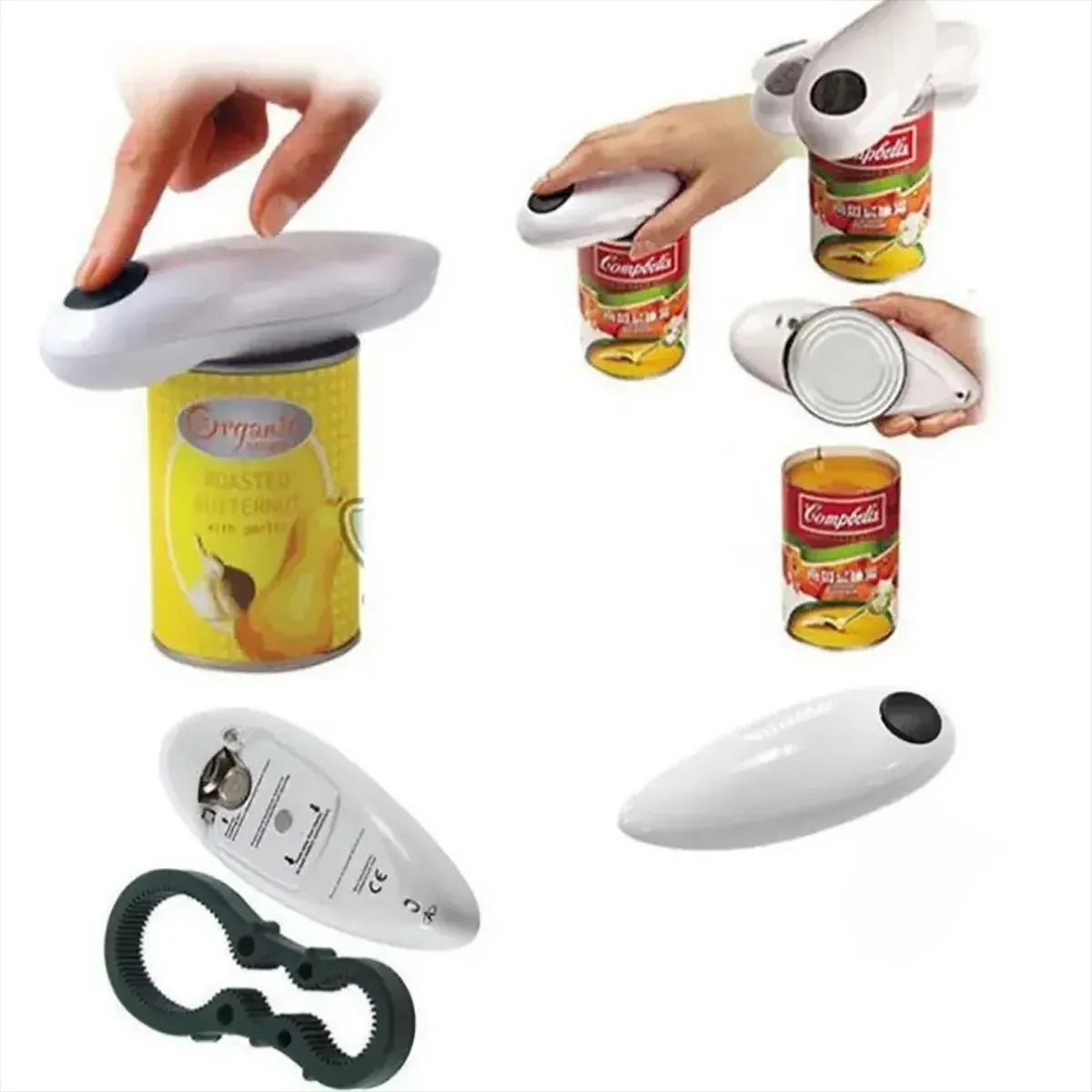 Abrelatas y tarros eléctrico, automático, de alta potencia, manos libres, sin bordes afilados, utensilio de cocina