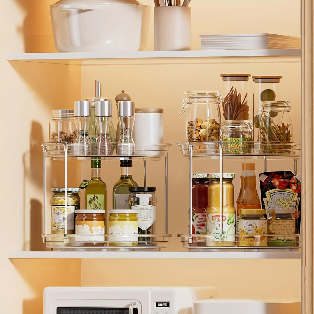 2-Tier 360° Rotating Lazy Susan Organizer for Kitchen, Pantry & Bathroom