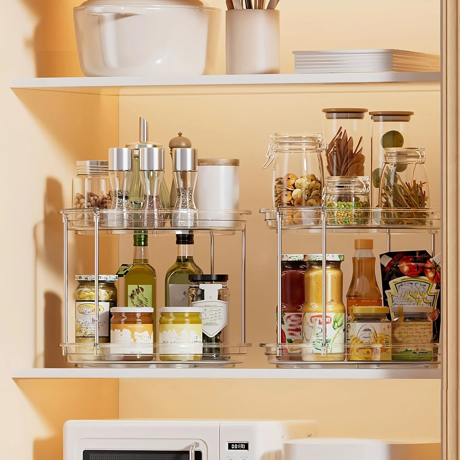 2-Tier 360° Rotating Lazy Susan Organizer for Kitchen, Pantry & Bathroom