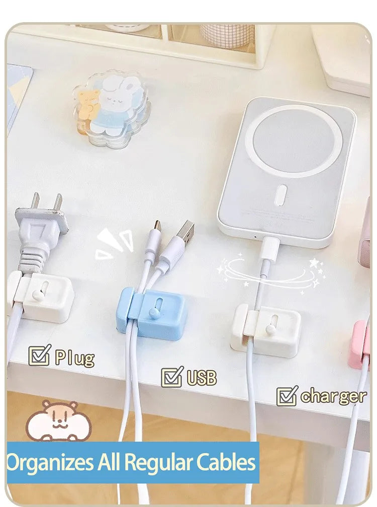 Desk Cable Management Clip – No-Drill Cord Organizer for Charging & Data Cables