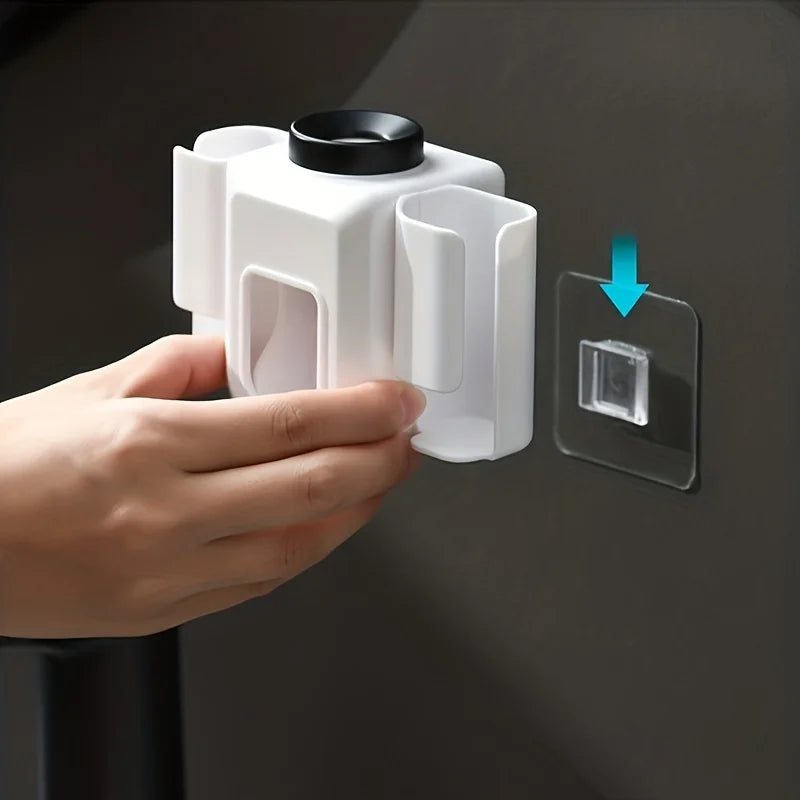 Wall-Mounted Automatic Toothpaste Dispenser & Toothbrush Holder