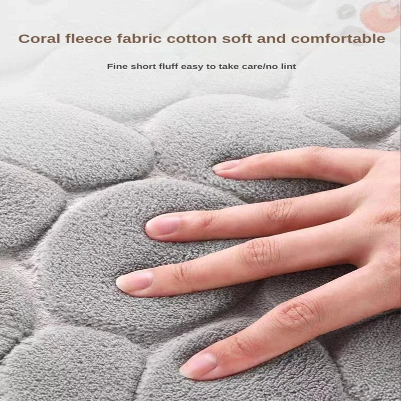 Alfombrilla de baño antideslizante 3D, tapetes de baño con relieve de adoquines, alfombrilla absorbente para puerta, alfombras de piso, lavable a máquina de secado rápido