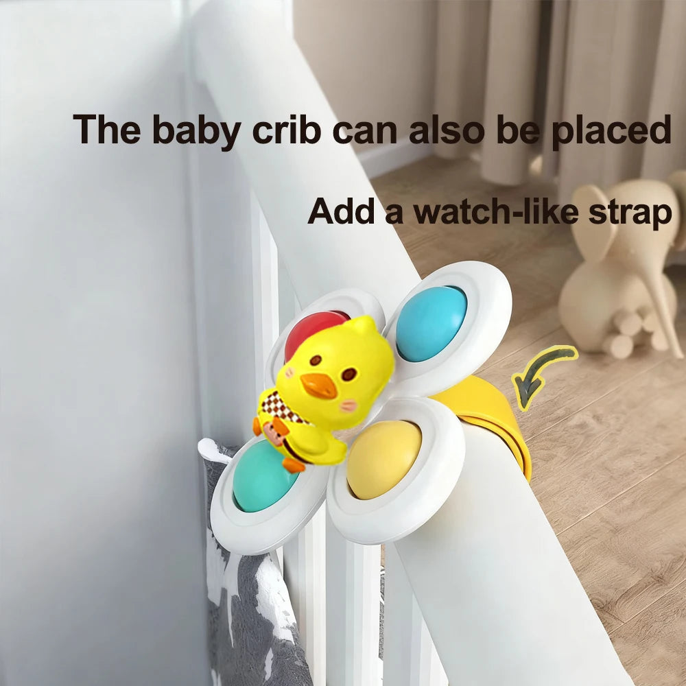 Juguete Giratorio con Ventosa para Bebé, Juego Divertido de Baño, Juguete Educativo para Niños, Aliviador de Estrés Sensorial para Bebés, Regalos de Navidad para Niños