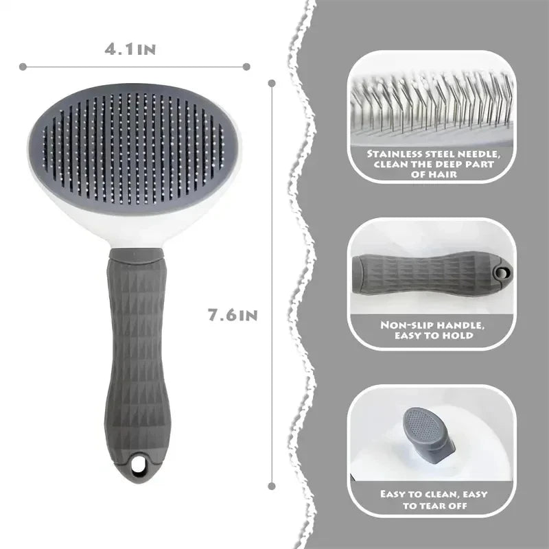 Cepillo para perros, peine para gatos, cepillo autolimpiante para quitar el pelo de mascotas para perros y gatos, herramientas de aseo para mascotas, peine desenredante, accesorios para perros