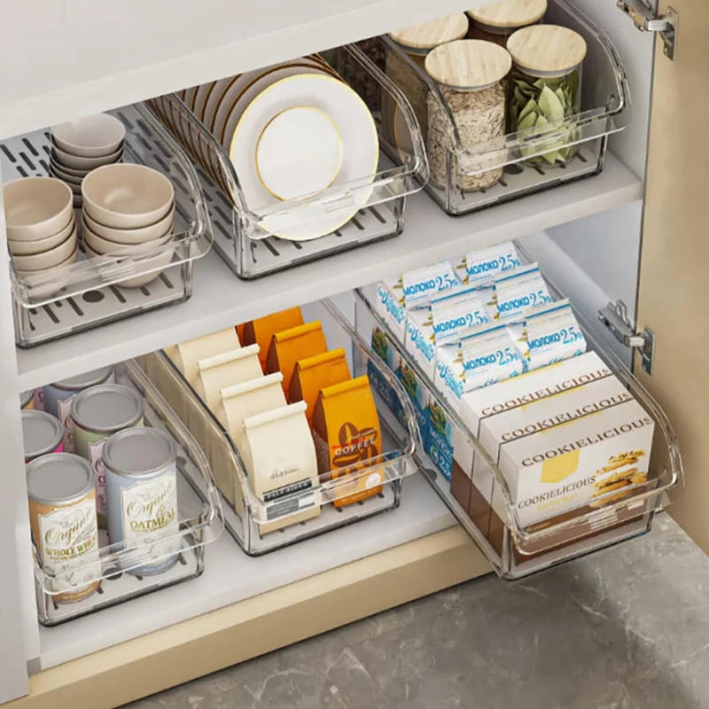 Clear Refrigerator Organizer Bins for Eggs, Fruits, Vegetables & Snacks