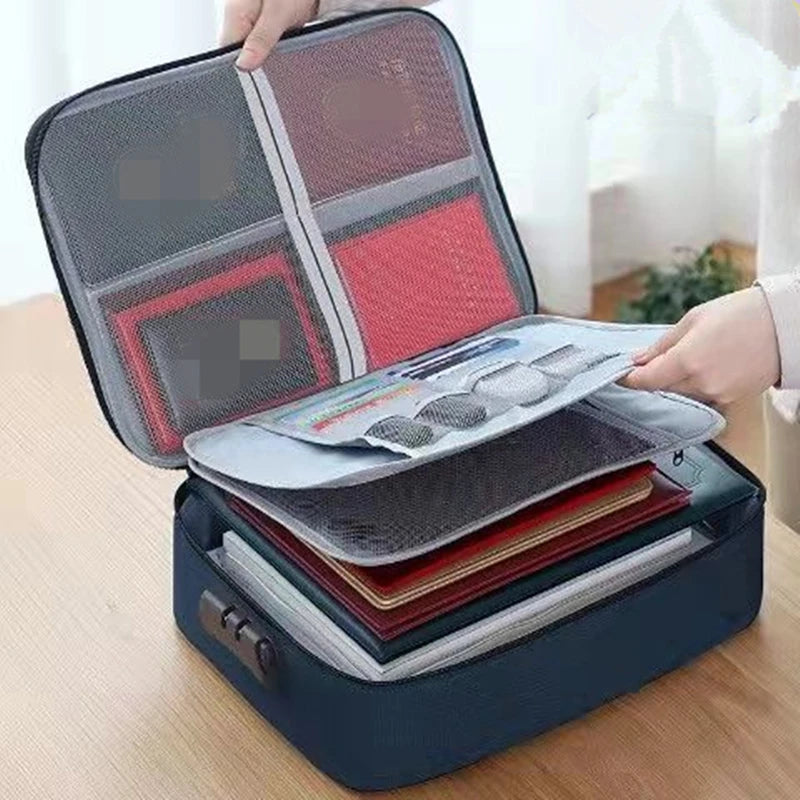 Waterproof Document Organizer – Lockable File Storage Case for Passports, Cards & Certificates