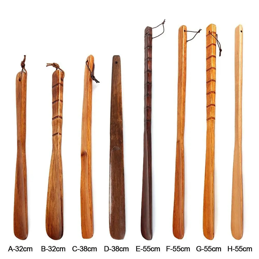 Extra Long Wooden Shoe Horn – Smooth Long Handle Shoehorn for Easy Shoe Wearing, Hanging Design for Seniors, Adults & Travel
