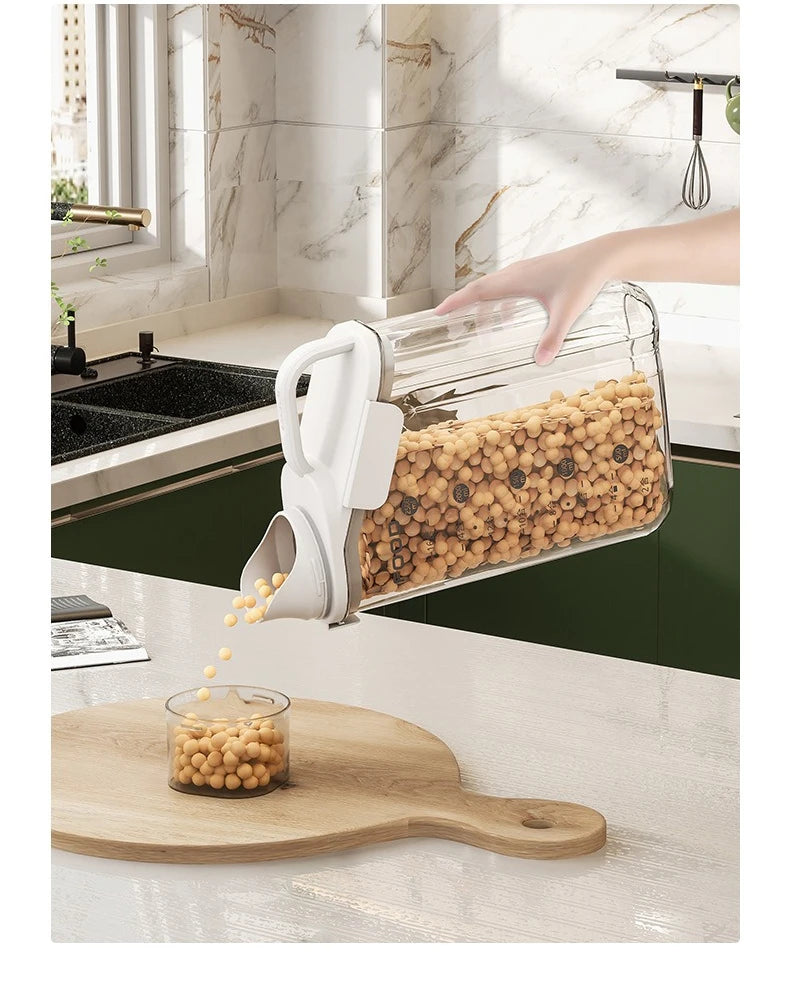 Recipientes herméticos para almacenar alimentos, dispensador de cereales, caja de almacenamiento para cereales, dispensador de arroz, dispensador de granos, organizador de cocina
