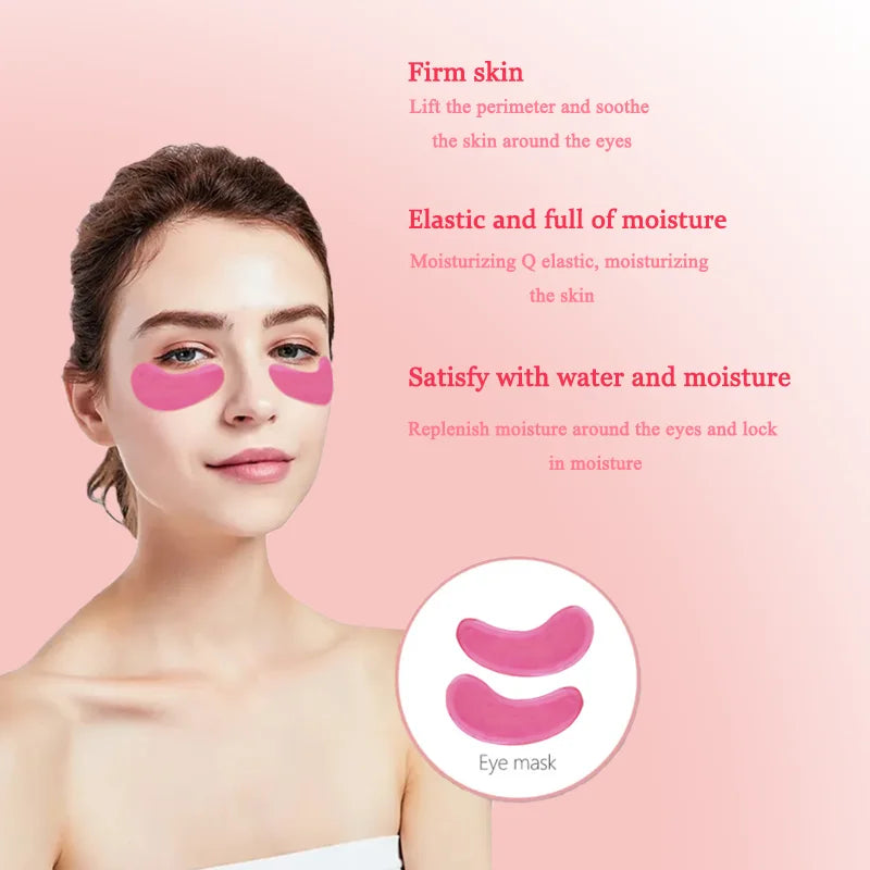 Pink Hydrating Eye Patches – 10 Pcs Moisturizing & Revitalizing