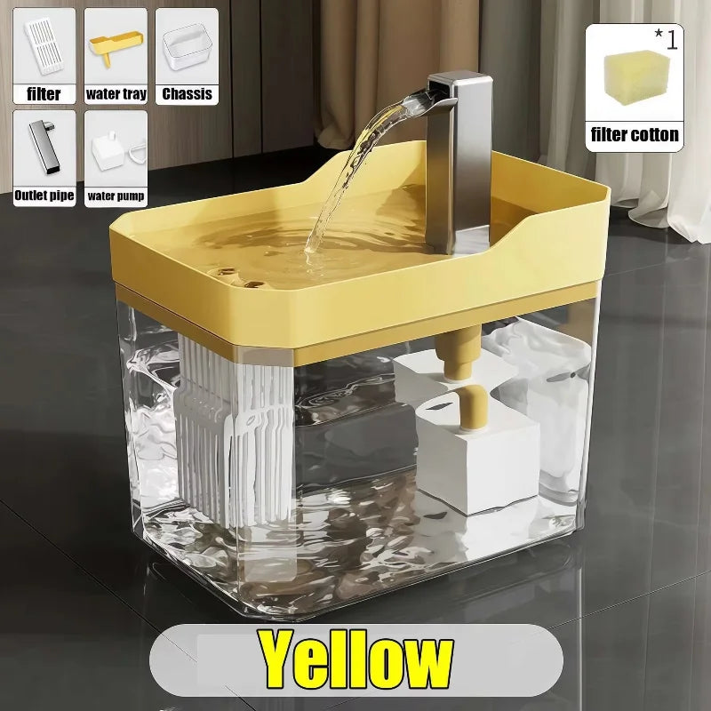 Automatic Cat Water Fountain – 1.5L Filtered Pet Drinking Dispenser with Quiet USB Pump & Fresh Water Circulation