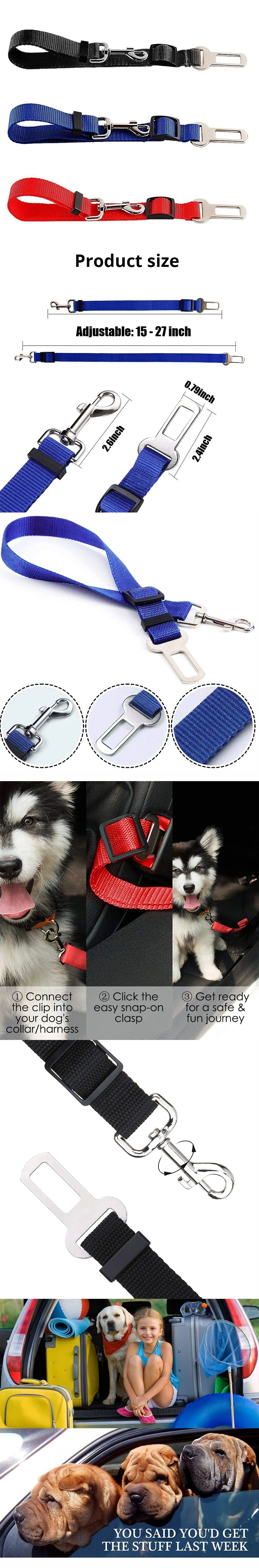 Pet Car Safety Harness – Adjustable Dog & Cat Seat Belt Strap for Secure Travel, Driving & Vehicle Protection