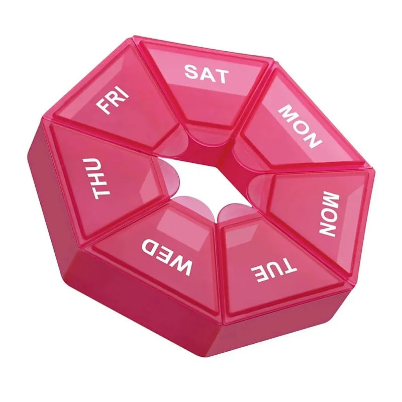 7-Day Weekly Pill Organizer – Portable Travel Medicine Case for Vitamins, Supplements & Daily Medication
