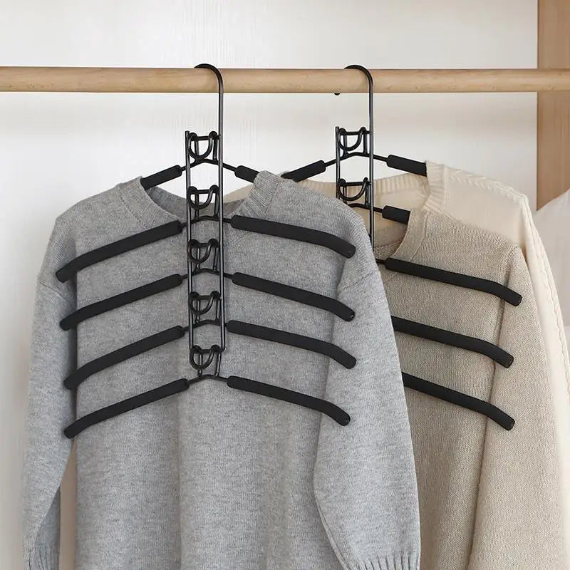 Multi-Tier Closet Hanger with Hooks – Space-Saving Clothes Organizer