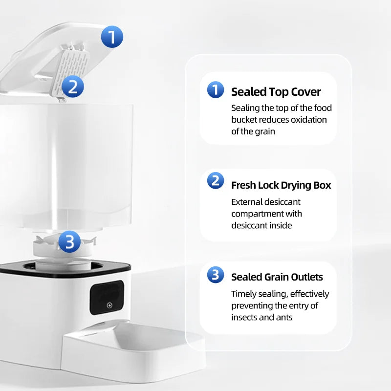 Smart Automatic Pet Feeder 6L – WiFi Tuya Food Dispenser with Timer & Stainless Steel Bowl