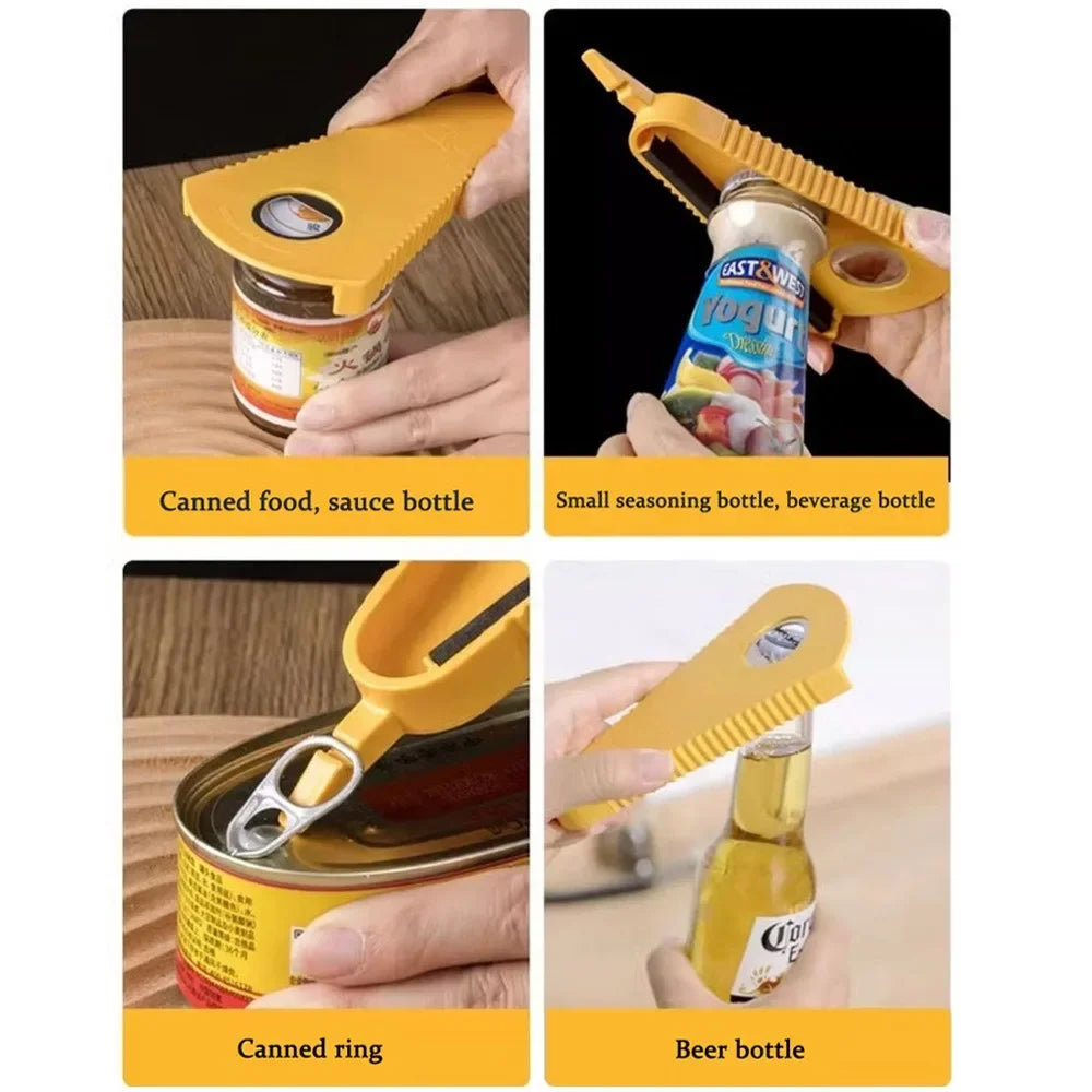5-in-1 Multifunctional Can & Bottle Opener Tool for Jars, Caps and Kitchen Use