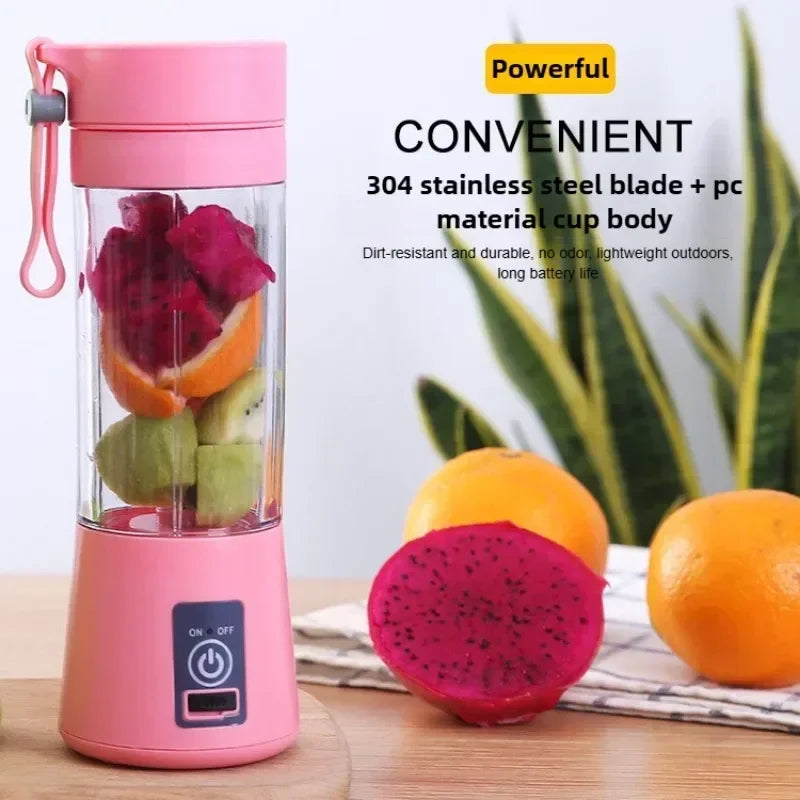 Licuadora eléctrica portátil de mano, recargable, para viajes, exprimidor de fruta, mini batidora para batidos y zumos