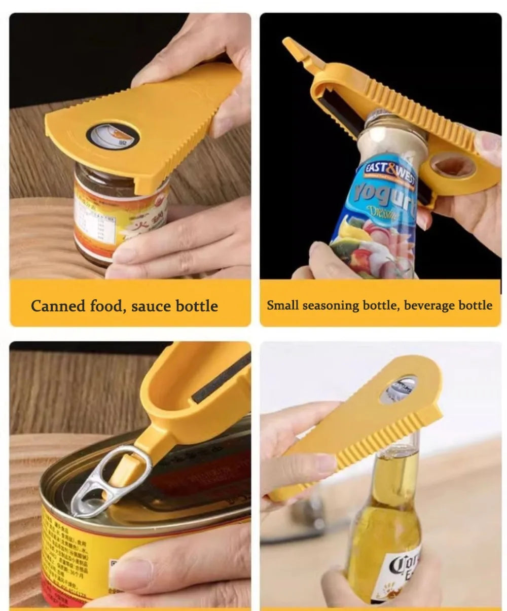5-in-1 Multifunctional Can & Bottle Opener Tool for Jars, Caps and Kitchen Use