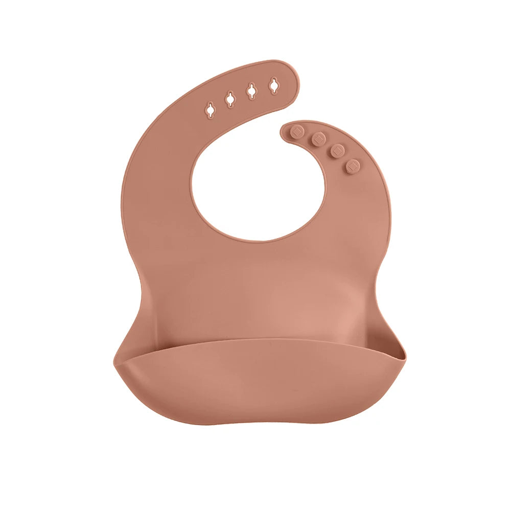 Waterproof Silicone Baby Bib with Food Catcher – Adjustable Cartoon Feeding Apron, Soft Reusable Infant Bib for Newborns & Toddlers