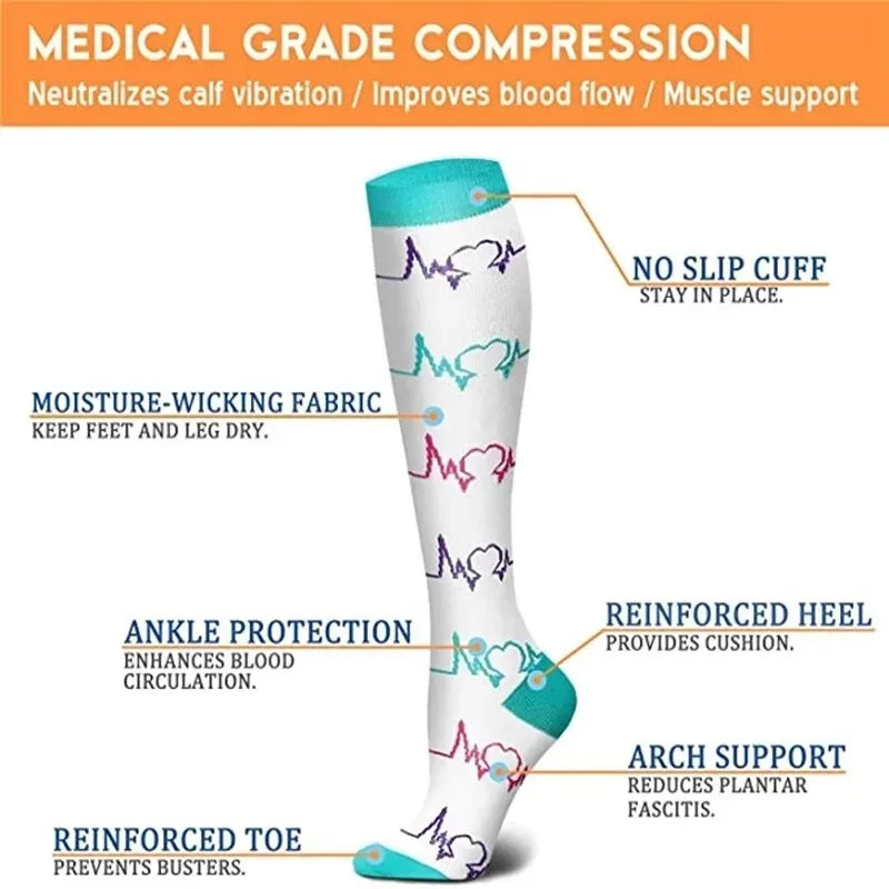Knee High Compression Socks for Women & Men – Graduated Support Socks for Running, Cycling, Travel & Everyday Comfort
