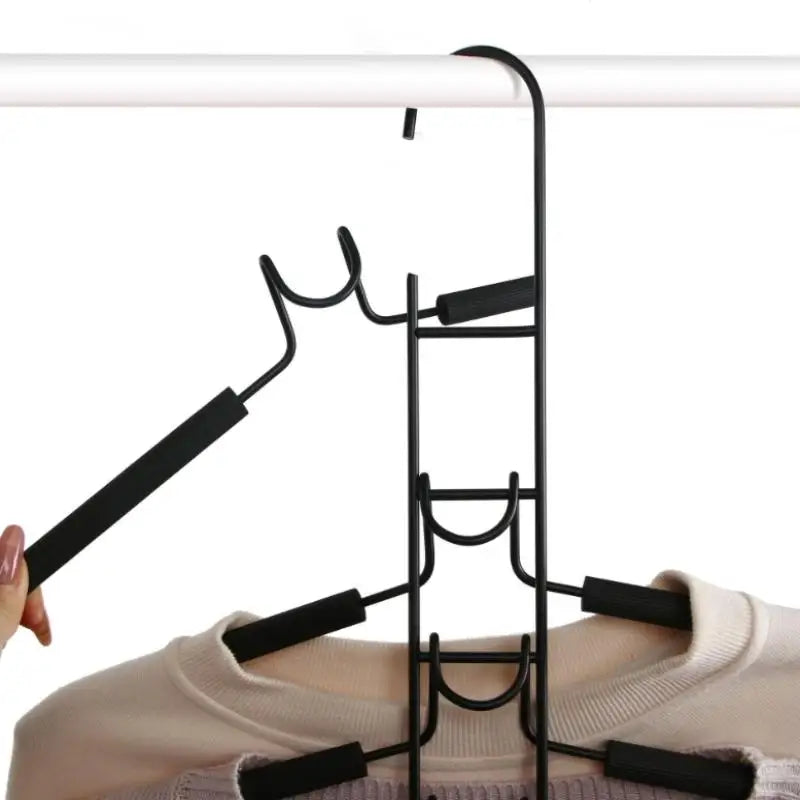 Multi-Tier Closet Hanger with Hooks – Space-Saving Clothes Organizer