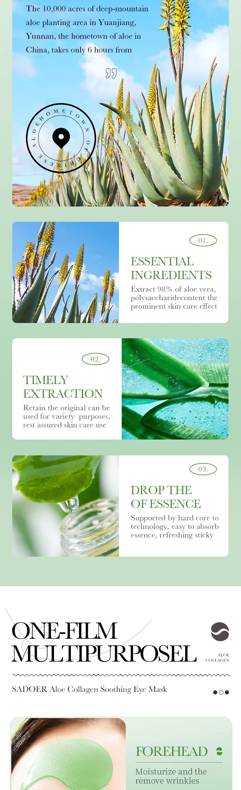 Aloe Vera Collagen Eye Patches – 60 Pcs Firming & Anti-Dark Circles