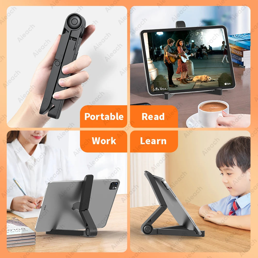 Portable Tablet & Monitor Stand – Adjustable Foldable Holder for Tablets, Kindle & Smartphones