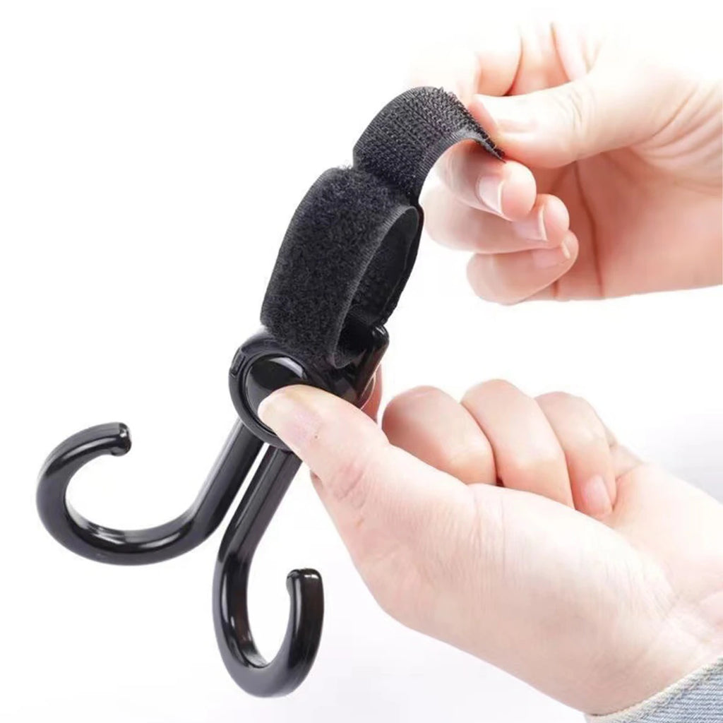 2 ganchos de piel sintética para cochecito de bebé, rotación de 360 grados, organizador de carrito, accesorios de ganchillo para cochecito