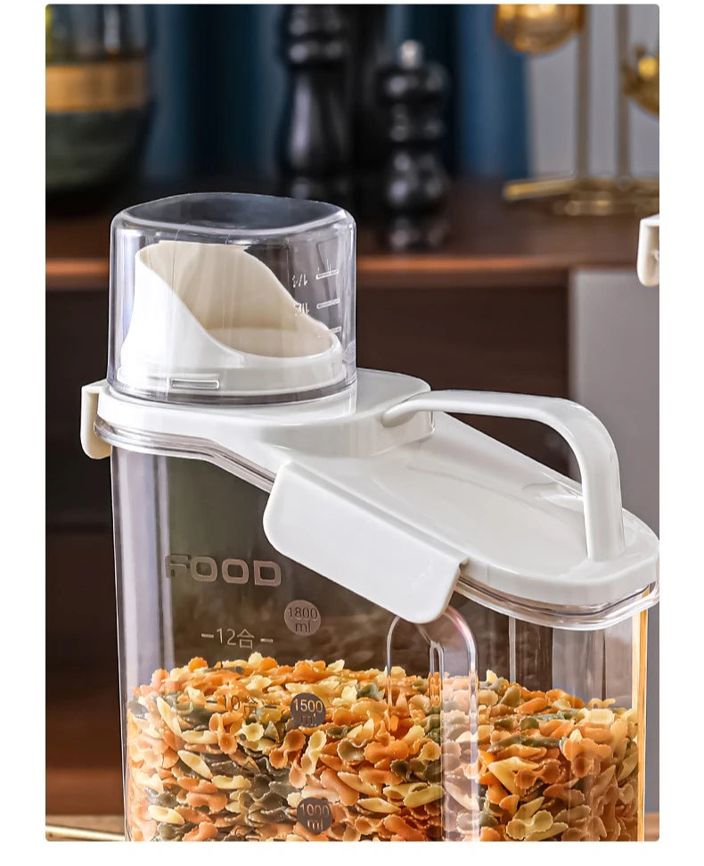 Recipientes herméticos para almacenar alimentos, dispensador de cereales, caja de almacenamiento para cereales, dispensador de arroz, dispensador de granos, organizador de cocina