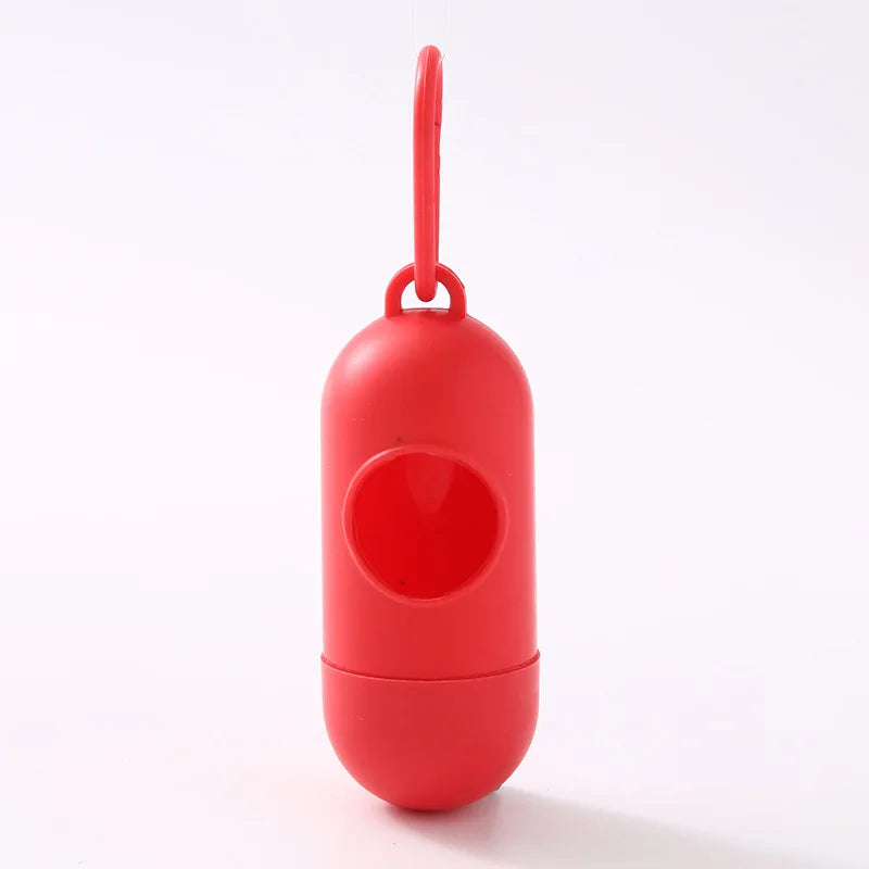 Portable Pet Waste Bag Dispenser – Bullet-Shaped Poop Bag Holder for Dog Walking & Outdoor Cleanup