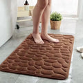 Alfombrilla de baño antideslizante 3D, tapetes de baño con relieve de adoquines, alfombrilla absorbente para puerta, alfombras de piso, lavable a máquina de secado rápido