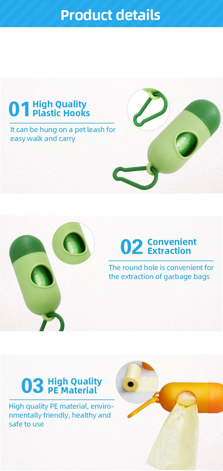 Dog Poop Bag Dispenser – Portable Pet Waste Bag Holder for Easy Cleanup During Walks & Outdoor Activities