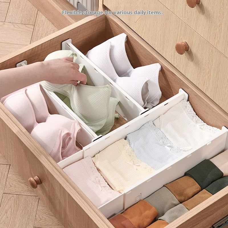Adjustable Drawer Divider Organizer – Expandable PP Storage Partition for Clothes, Socks, Underwear, Kitchenware & Cosmetics