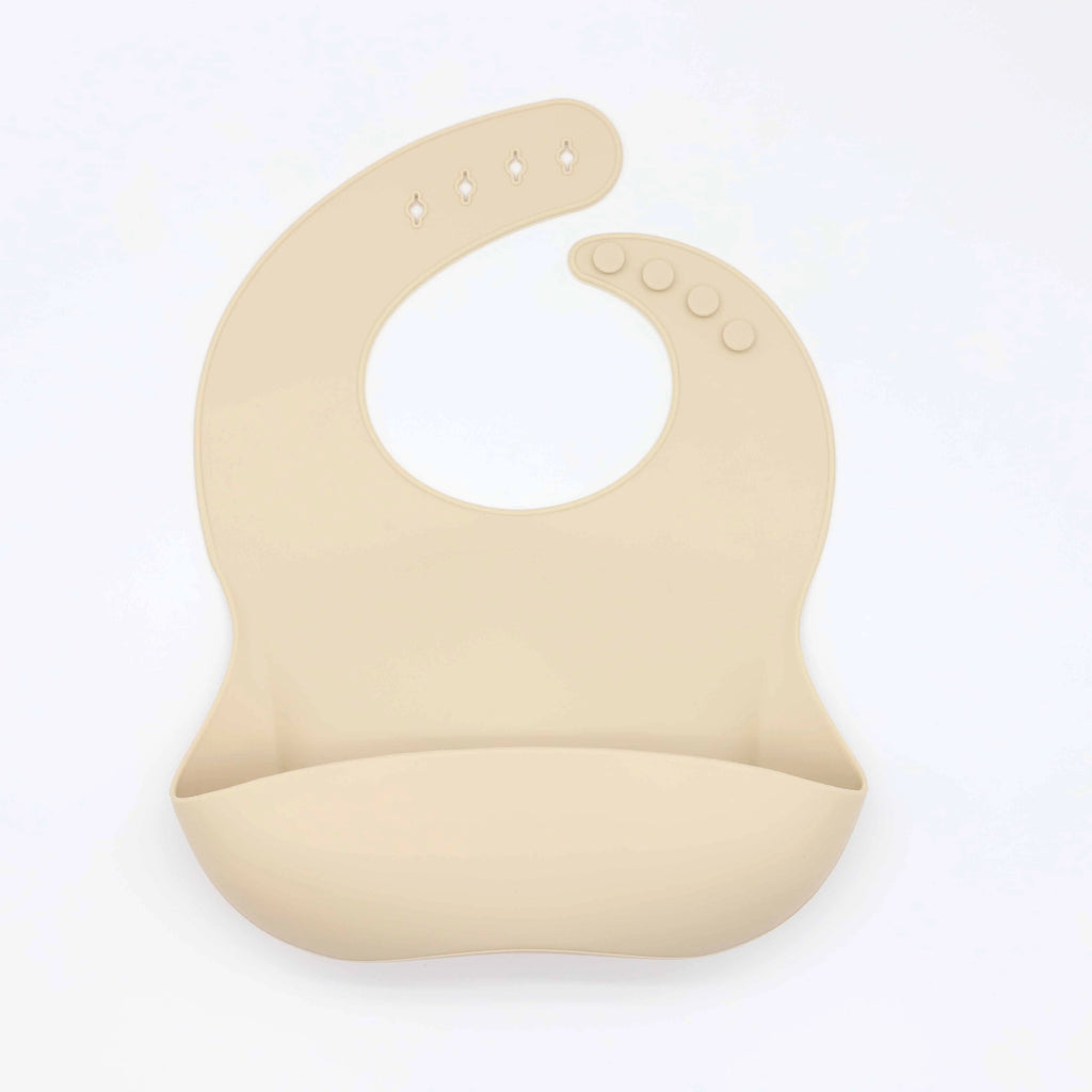 Babero de silicona de grado alimenticio con recolector de comida, ajuste tridimensional y multi-etapa, fácil de limpiar