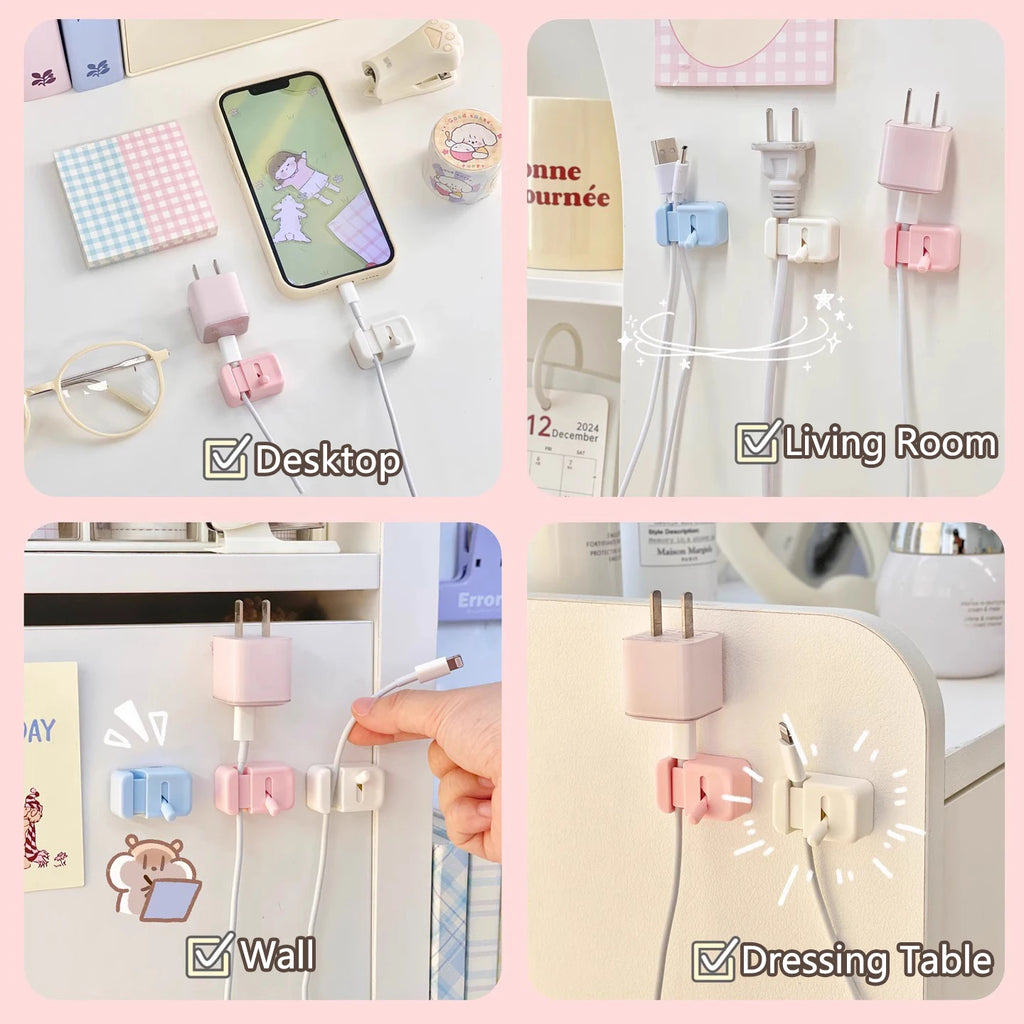 Desk Cable Management Clip – No-Drill Cord Organizer for Charging & Data Cables