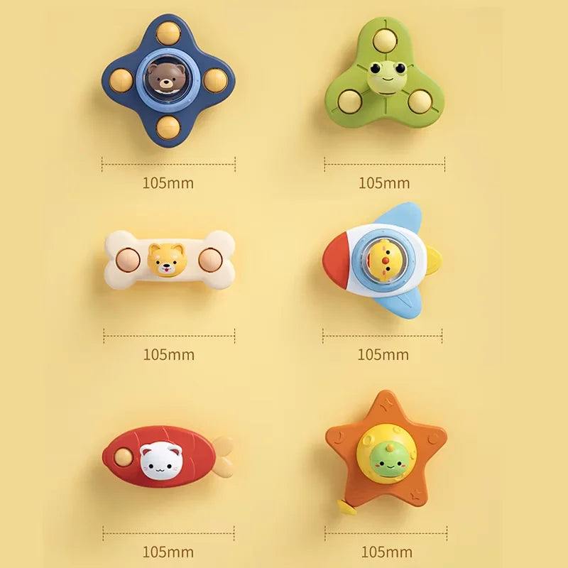 Montessori Suction Cup Spinner Toys – Sensory Spinning Bath & High Chair Toys for Toddlers and Babies Ages 3+
