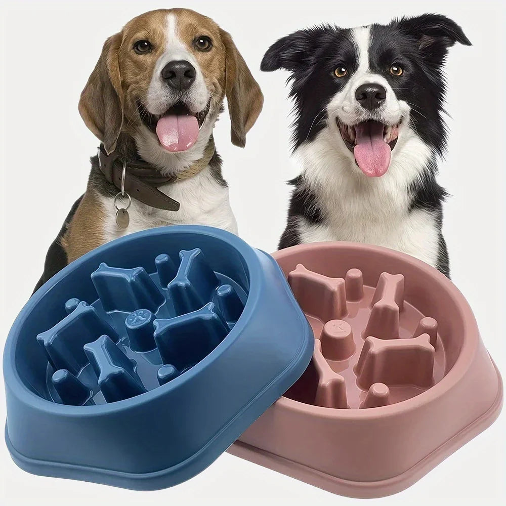 Large Capacity Slow Feeder Pet Bowl – Anti-Choking Puzzle Food Dish for Dogs & Cats with Non-Slip Base