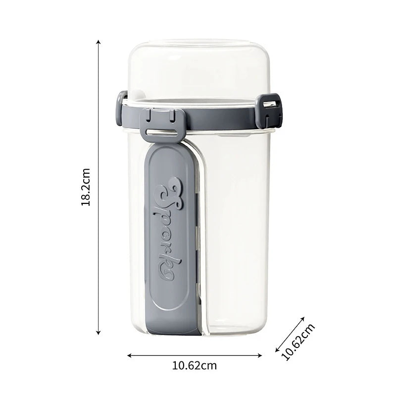 Portable Salad Cup with Fork & Spoon – Double Layer Fresh Keeping Meal Container for Salads, Fruits, Snacks & Yogurt