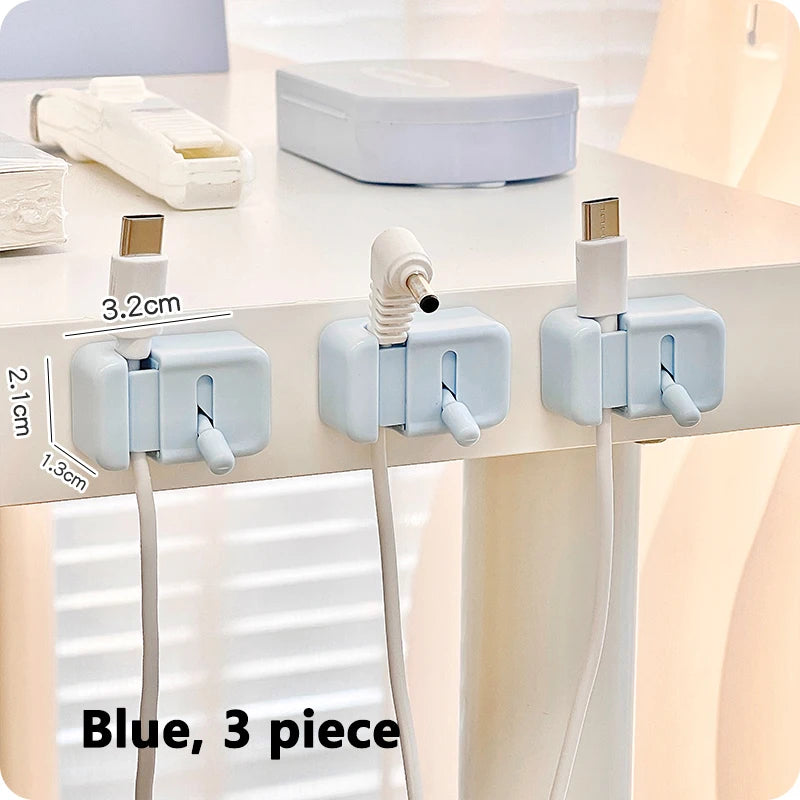 Desk Cable Management Clip – No-Drill Cord Organizer for Charging & Data Cables