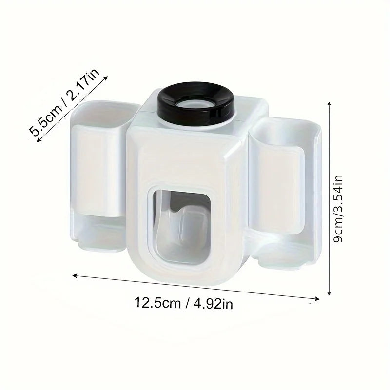 Wall-Mounted Automatic Toothpaste Dispenser & Toothbrush Holder