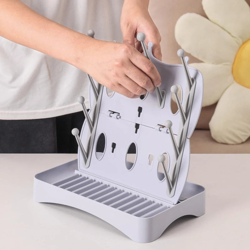 Baby Bottle Drying Rack – Compact Bottle & Cup Drying Stand, Space-Saving Draining Rack for Baby Bottles, Nipples & Accessories