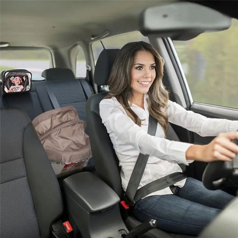 HOMEFISH Baby Car Rear View Mirror – Large Adjustable Headrest Mounted Infant Safety Mirror, Wide Angle Back Seat Baby Monitor
