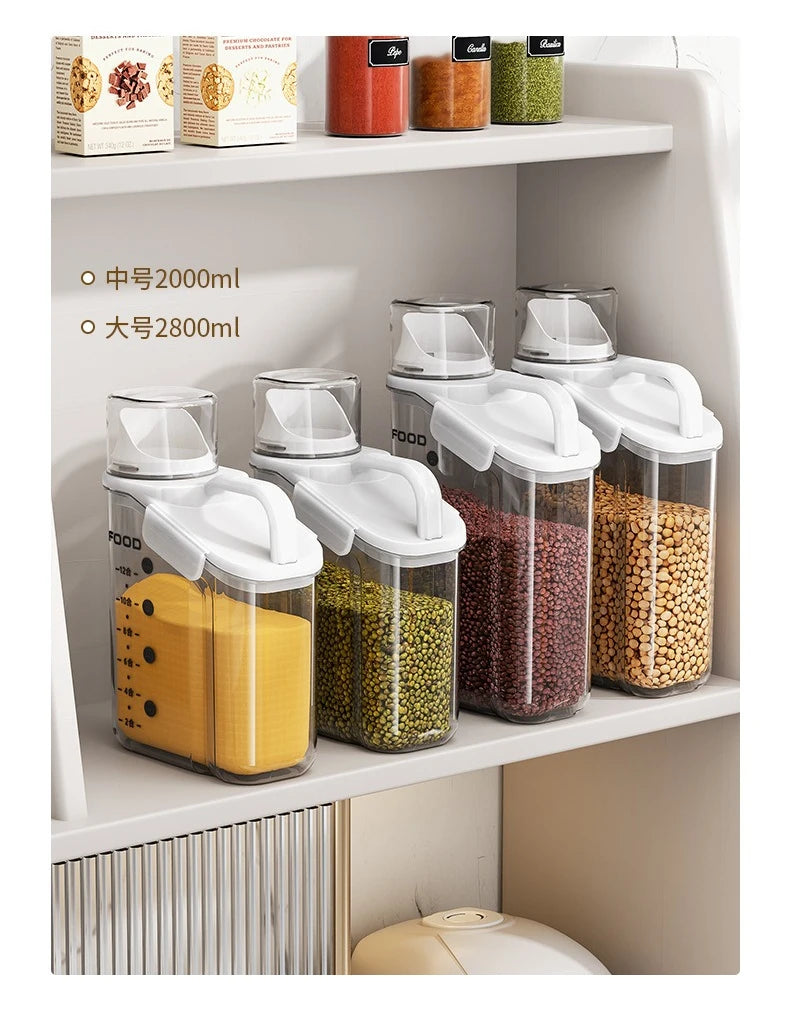 Recipientes herméticos para almacenar alimentos, dispensador de cereales, caja de almacenamiento para cereales, dispensador de arroz, dispensador de granos, organizador de cocina