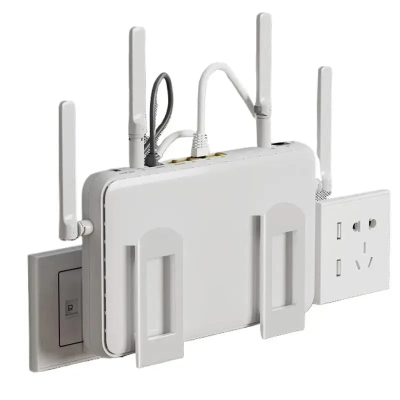 Wall-Mounted Router Shelf – Adjustable WiFi Router & Cable Management Organizer